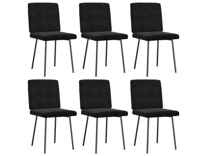 vidaXL Esszimmerstuhl Esszimmerstühle 6 Stk. Schwarz Samt (6 St), schwarz von vidaXL