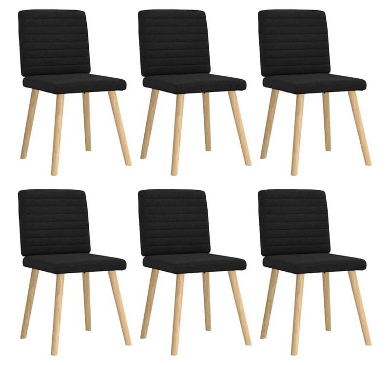 vidaXL Esszimmerstuhl Esszimmerstühle 6 Stk. Schwarz Stoff (6 St) von vidaXL