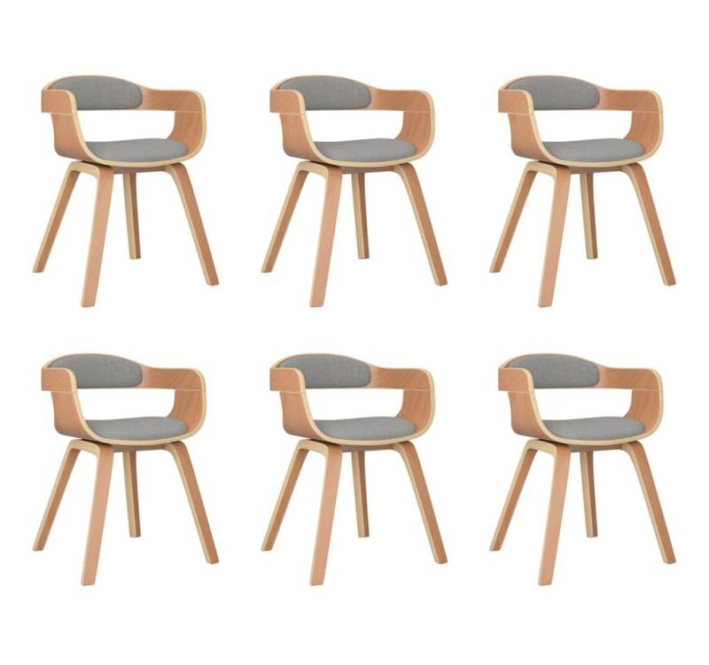 vidaXL Esszimmerstuhl Esszimmerstühle 6 Stk. Taupe Bugholz und Stoff (6 St) von vidaXL