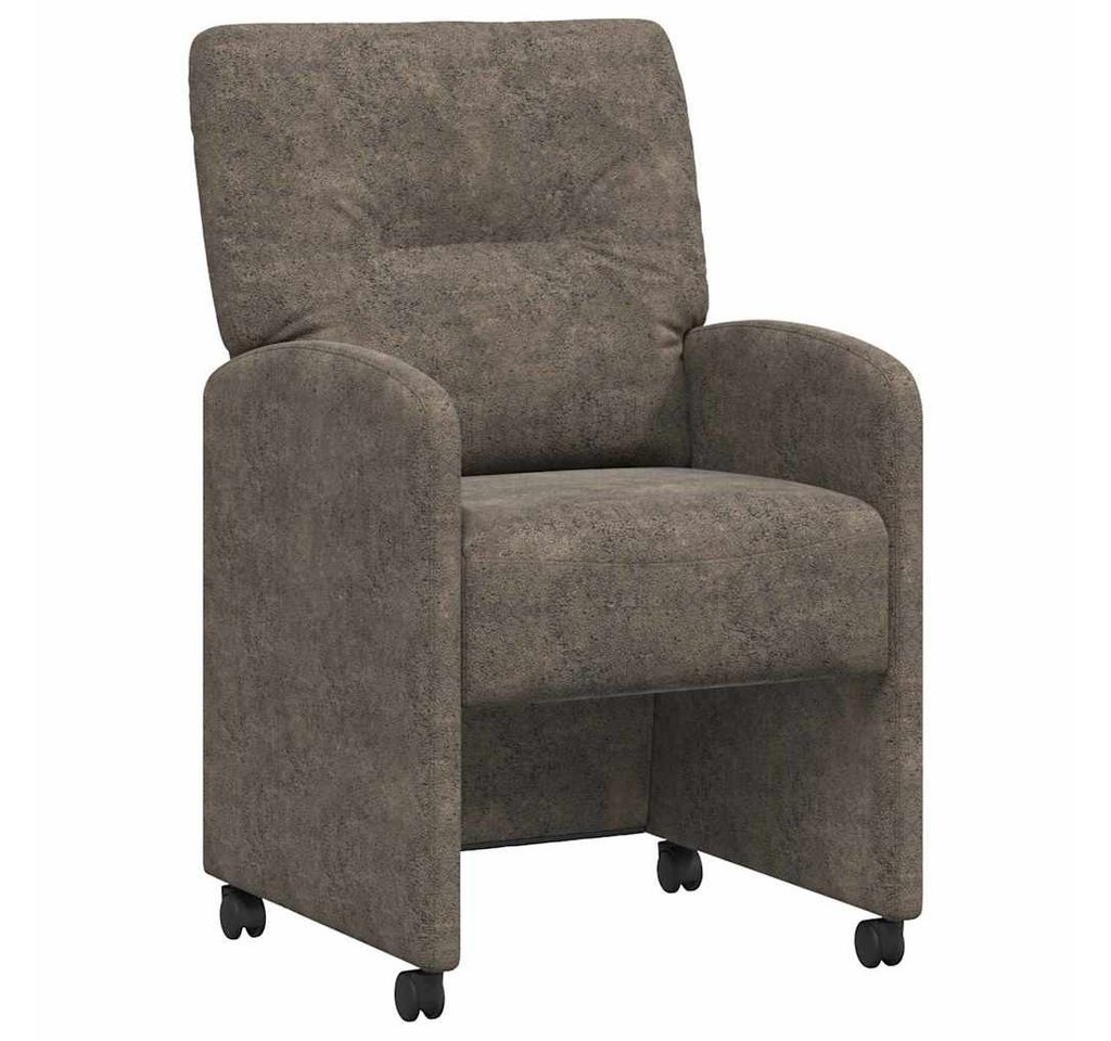 vidaXL Esszimmerstuhl Esszimmerstühle mit Rädern 2 pcs Dunkelgrau 57 x 67 x 95 cm (2 St) von vidaXL