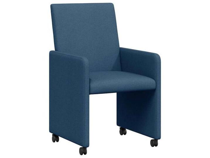 vidaXL Esszimmerstuhl Esszimmerstuhl mit Kissen 2 pcs Blau 57 x 66 x 94 cm Stoff (2 St), blau, Stoff von vidaXL