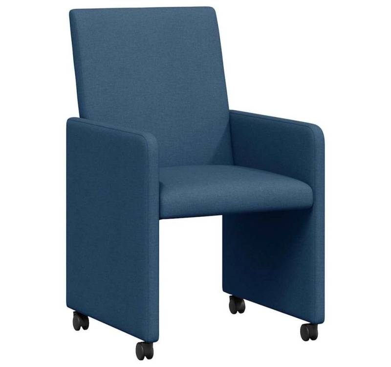 vidaXL Esszimmerstuhl Esszimmerstühle Mit Rad 2 pcs Blau 57 x 66 x 94 cm Stoff (2 St) von vidaXL