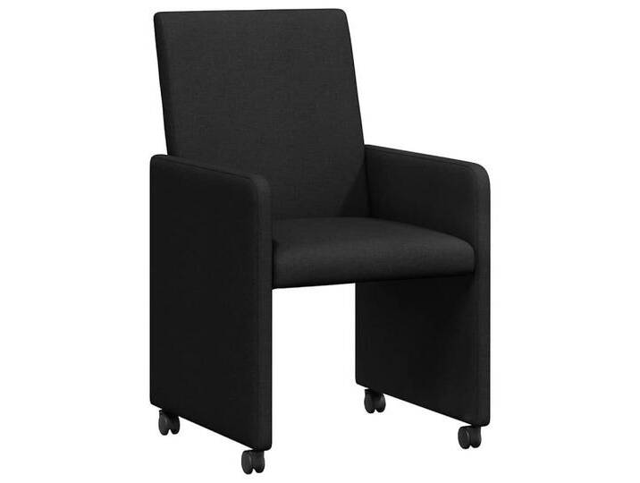 vidaXL Esszimmerstuhl Esszimmerstuhl mit Kissen 2 pcs Schwarz 57 x 66 x 94 cm Stoff (2 St), schwarz von vidaXL