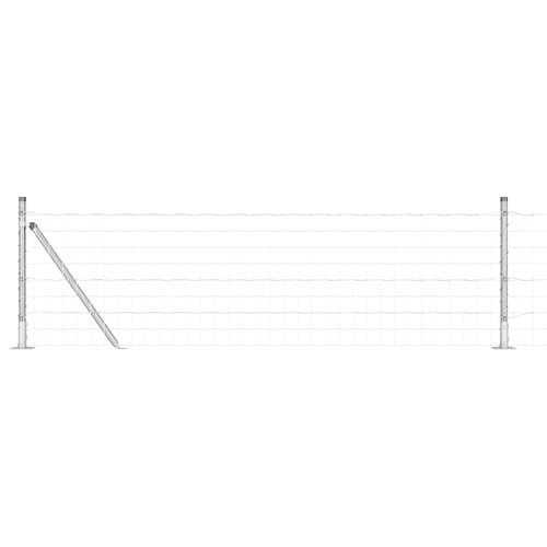 vidaXL Euro Zaun mit 13 Flanschen 0.4x25 m Verzinkter Stahl von vidaXL