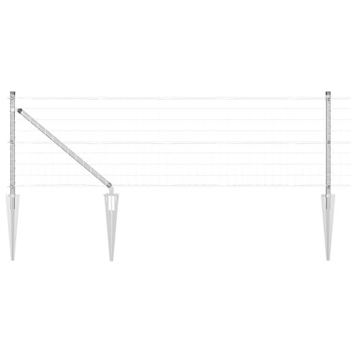 vidaXL Euro Zaun mit 13 Spitzenpfählen 0.4x50 m Galvanisierter Stahl von vidaXL