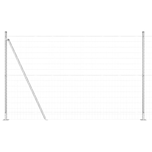 vidaXL Euro Zaun mit 7 Flanschposts 1,4x10 m Feuerverzinkter Stahl von vidaXL