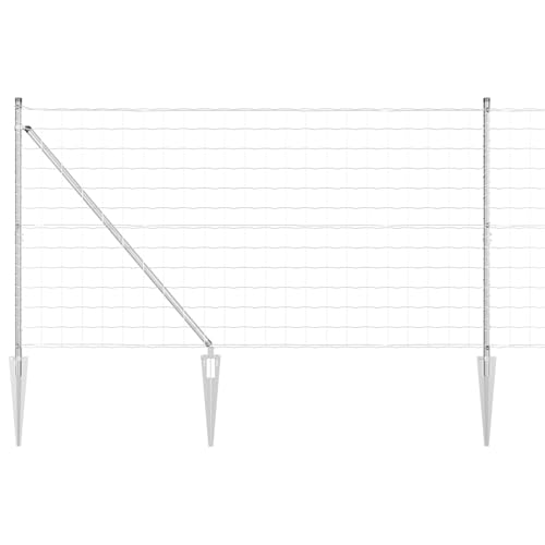 vidaXL Euro-Zaun mit 7 Spitzpfosten 1,4x10 m Feuerverzinkter Stahl von vidaXL