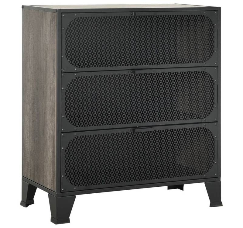 vidaXL Sideboard Aufbewahrungsschrank Grau 72x36x82 cm Metall und MDF (1 St) von vidaXL