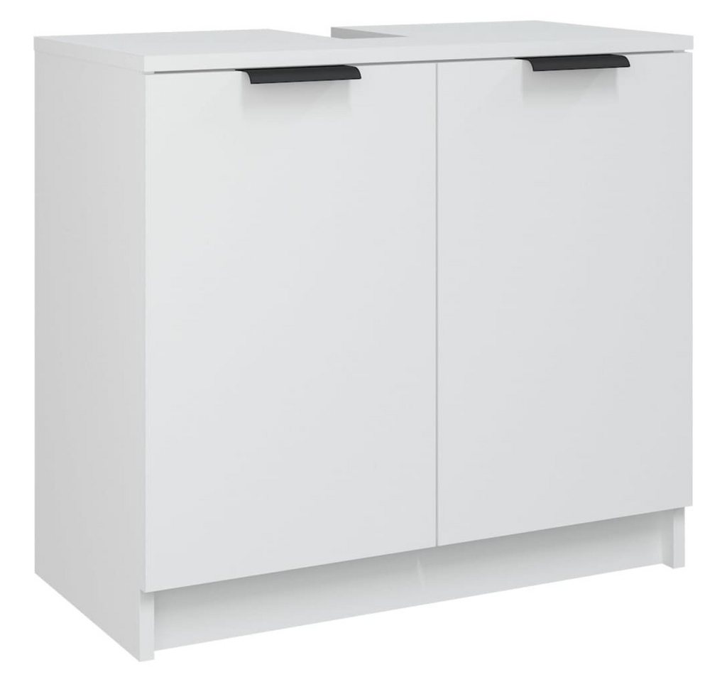 vidaXL Waschtisch Badezimmerschrank Weiß 64,5x33,5x59 cm Holzwerkstoff (1-St) von vidaXL