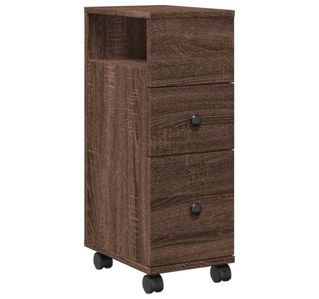 vidaXL Fächerschrank Badschrank Schmal mit Rollen Eichen-Optik Holzwerkstoff (1-St) von vidaXL