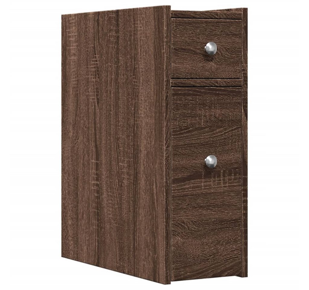 vidaXL Fächerschrank Badschrank Schmal mit Rollen Eichen-Optik Holzwerkstoff (1-St) von vidaXL