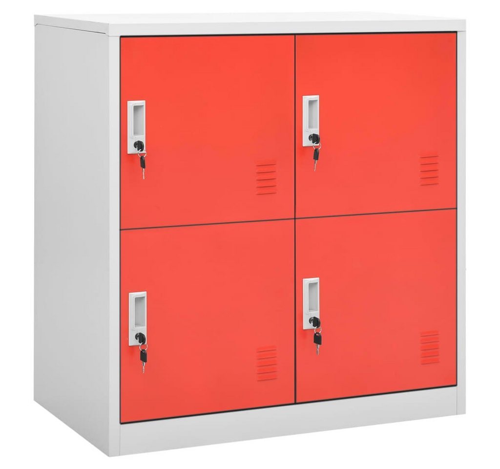 vidaXL Fächerschrank Schließfachschränke 5 Stk. Hellgrau und Rot 90x45x92,5 cm Stahl (5-St) von vidaXL