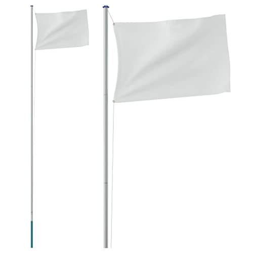 vidaXL Fahnenmast Teilbar, Mast für Nationalflagge, Flaggenmast für Garten Partys Sportveranstaltungen, Fahnenstange Fahnenstange, Silbern Aluminium von vidaXL