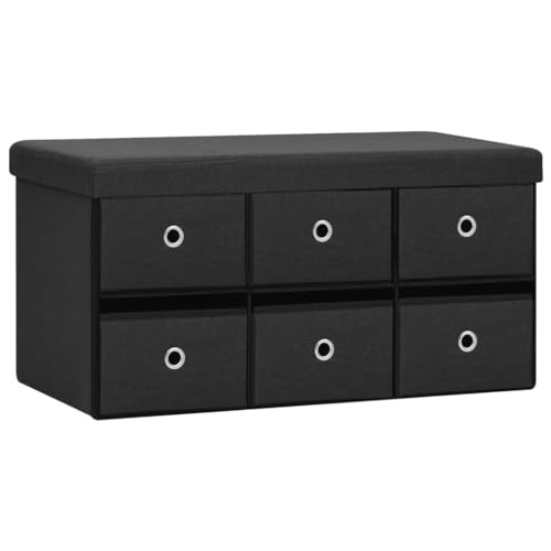 vidaXL Faltbare Sitzbank mit Stauraum 6 Schubladen Sitzhocker Truhe Aufbewahrungsbox Sitztruhe Flurbank Truhenbank Schwarz 76x38x38cm Leinenoptik vidaXL Faltbare Sitzbank mit Stauraum 6 Schubladen Sitzhocker Truhe Aufbewahrungsbox Sitztruhe Flurbank Truhenbank Schwarz 76x38x38cm Leinenoptik von vidaXL