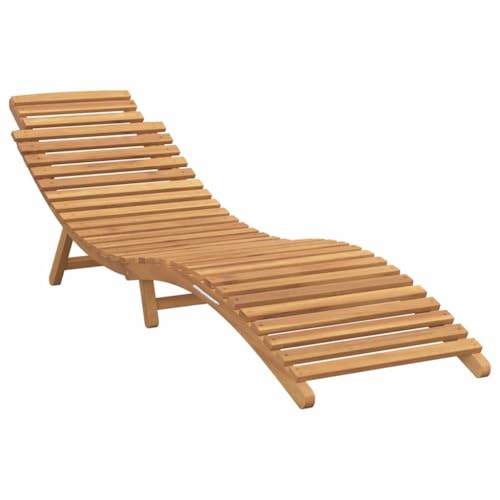 vidaXL Faltbare Sonnenliege ohne Tisch, 184 x 55 x 59 cm, braun aus massivem Teakholz, faltbar und wetterfest vidaXL Faltbare Sonnenliege ohne Tisch, 184 x 55 x 59 cm, braun aus massivem Teakholz, faltbar und wetterfest von vidaXL
