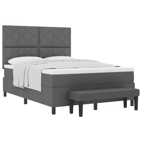 vidaXL Boxspringbett mit Matratze & Bank dunkelgrau 160x200 cm Stoff vidaXL Boxspringbett mit Matratze & Bank dunkelgrau 160x200 cm Stoff von vidaXL