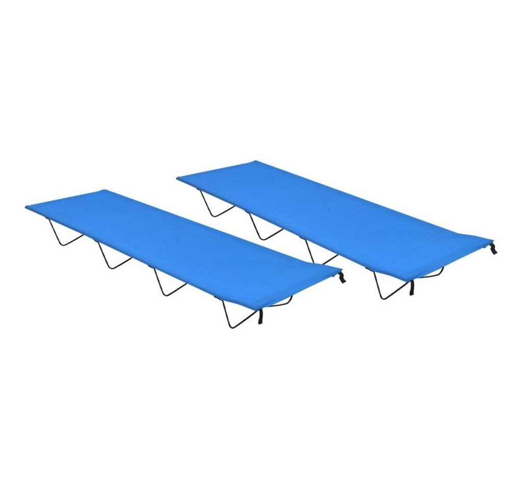 vidaXL Feldbett Campingbetten 2 Stk. 180x60x19 cm Oxford-Gewebe und Stahl Blau (2-St) von vidaXL