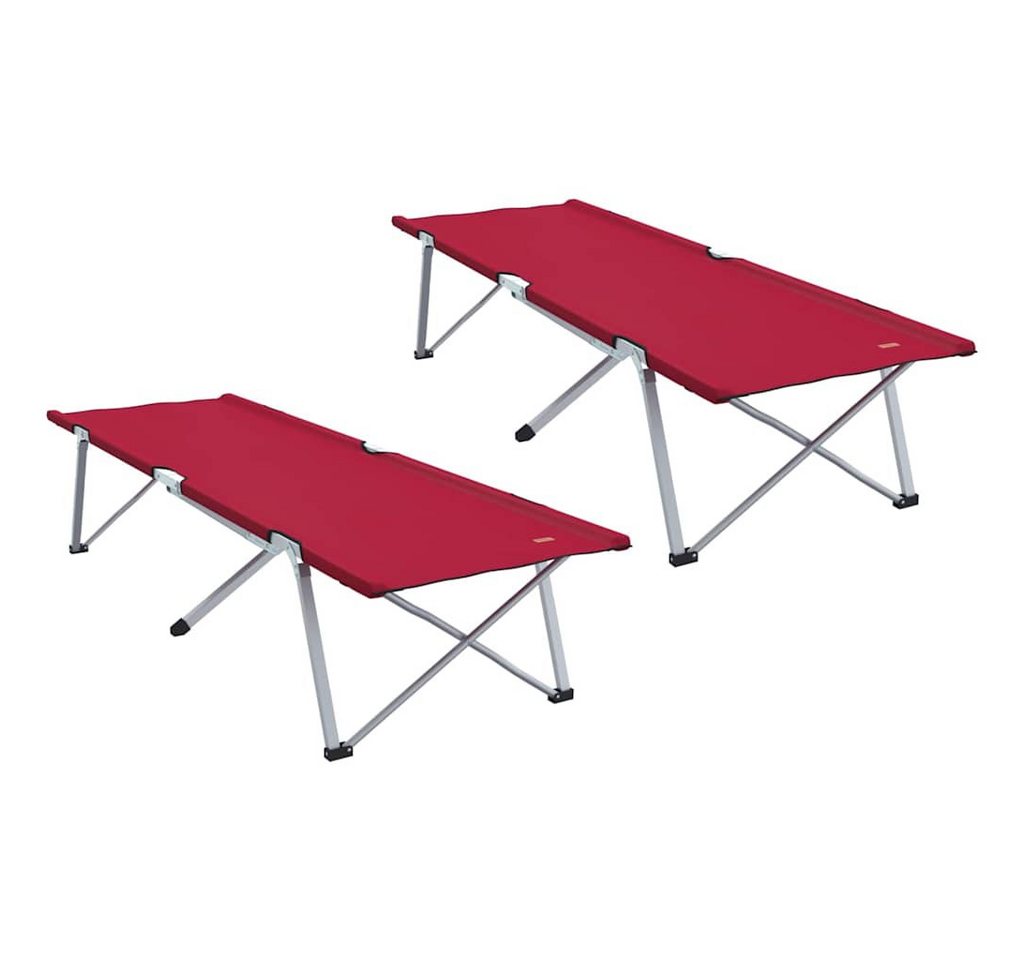 vidaXL Feldbett Klapp Schlafbett fürs Camping Falten 2 pcs Rot 62 x 194 x 42 cm (2-St) von vidaXL