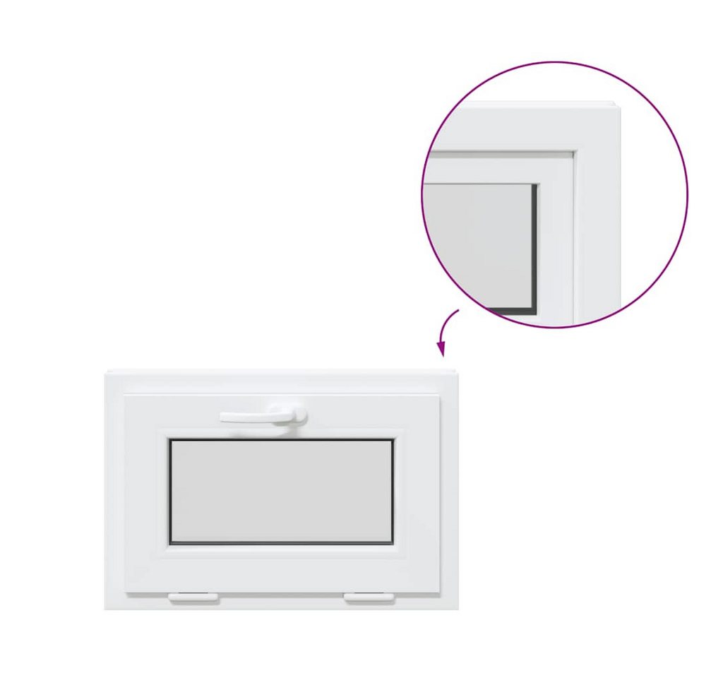 vidaXL Fenster Kellerfenster RISOR 60x40 cm Kipp 2-fach Verglasung Weiß, (1 St) von vidaXL