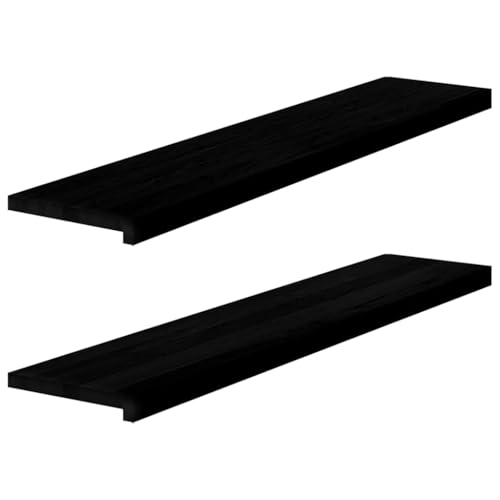 vidaXL Fensterbänke 2 Stk. Dunkelbraun 120x25x2 cm Massivholz Eiche, Fensterbrett, Holz Treppenstufe, Holz Fensterbrett, Fensterbank Eichenholz von vidaXL