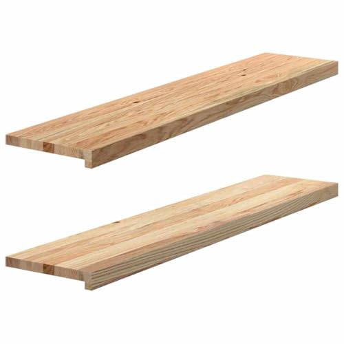 vidaXL Fensterbänke 2 Stk. Unbehandelt 120x30x2 cm Massivholz Eiche, Fensterbrett, Holz Treppenstufe, Holz Fensterbrett, Fensterbank Eichenholz von vidaXL