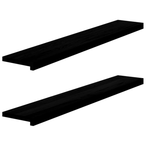 vidaXL Fensterbänke 2 Stk. Dunkelbraun 120x20x2 cm Massivholz Eiche, Fensterbrett, Holz Treppenstufe, Holz Fensterbrett, Fensterbank Eichenholz von vidaXL