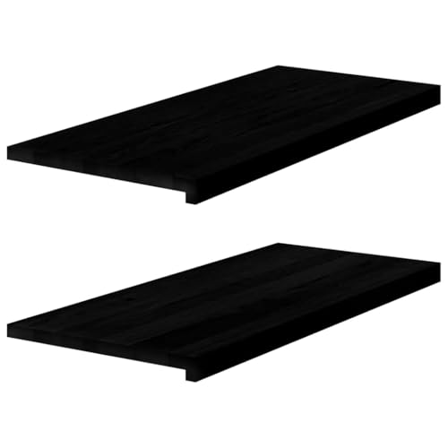 vidaXL Fensterbänke 2 Stk. Dunkelbraun 90x40x2 cm Massivholz Eiche, Fensterbrett, Holz Treppenstufe, Holz Fensterbrett, Fensterbank Eichenholz von vidaXL