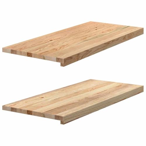 vidaXL Fensterbänke 2 Stk. Unbehandelt 90x40x2 cm Massivholz Eiche, Fensterbrett, Holz Treppenstufe, Holz Fensterbrett, Fensterbank Eichenholz von vidaXL
