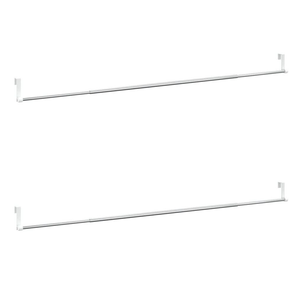 vidaXL Fensterdekoration Gardinenstangen 2 Stk. Weiß und Silbern 40-60 cm Aluminium von vidaXL