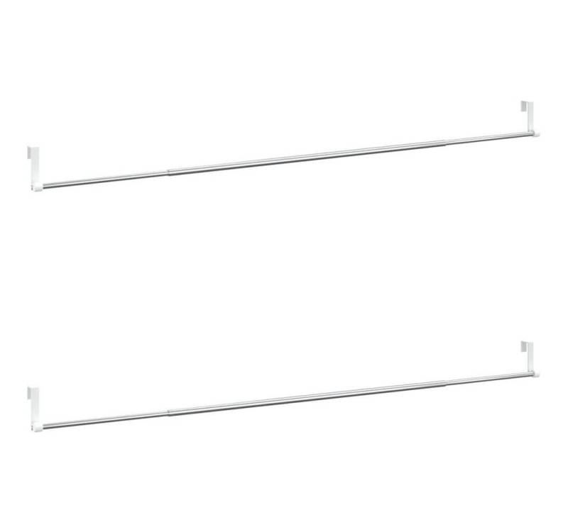 vidaXL Fensterdekoration Gardinenstangen 2 Stk. Weiß und Silbern 40-60 cm Aluminium von vidaXL