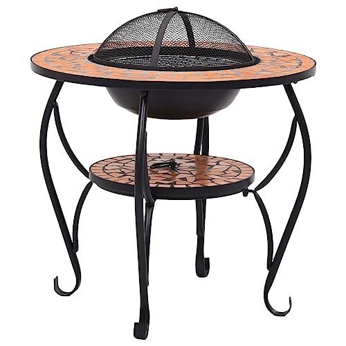 vidaXL Feuerschale Mosaik Feuerstelle Grill Gartenfeuer Feuerkorb Terrassenofen Grillfeuer Garten Terrasse Balkon Terrakotta 68cm Keramik von vidaXL