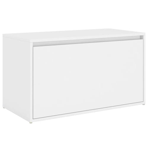 vidaXL Flurbank 1 Schublade Sitzbank Sitztruhe Schuhbank Garderobenbank Truhenbank Bank mit Stauraum Flurmöbel 80x40x45cm Weiß Holzwerkstoff von vidaXL