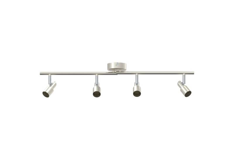 vidaXL Flutlichtstrahler Deckenstrahler 4-Fach Verstellbar Gebürstetes Nickel GU10 von vidaXL