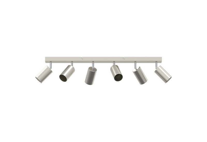 vidaXL Flutlichtstrahler Deckenstrahler 6-fach verstellbar Gebürstetes Nickel GU10 von vidaXL