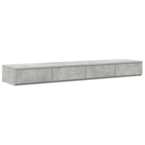 vidaXL Funktionaler Nachttisch mit 1 Schublade Beton Grau Holzwerkstoff fürs Schlafzimmer Elegantes minimalistische Design Perfekte Aufbewahrungslösung für Erwachsene von vidaXL