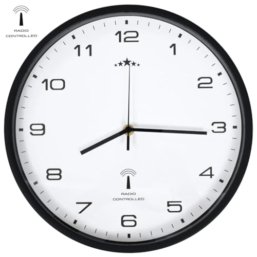 vidaXL Funkwanduhr Quarzwerk 31cm Weiß Schwarz Funkuhr Wanduhr Küchenuhr Uhr vidaXL Funkwanduhr Quarzwerk 31cm Weiß Schwarz Funkuhr Wanduhr Küchenuhr Uhr von vidaXL