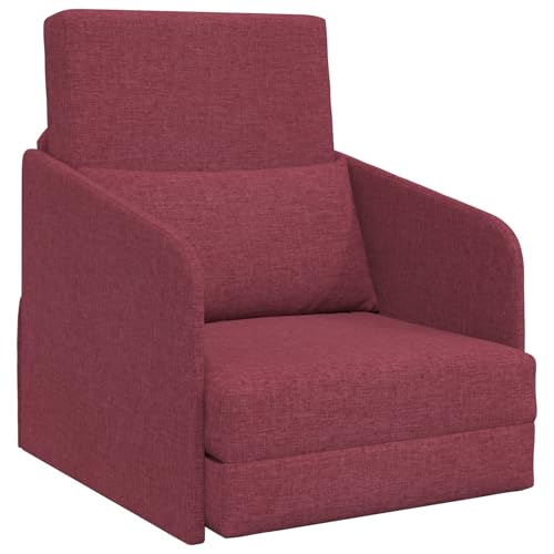 vidaXL Fußboden Schlafsofa 2-in-1 Weinrot 65x80x83 cm Stoff von vidaXL