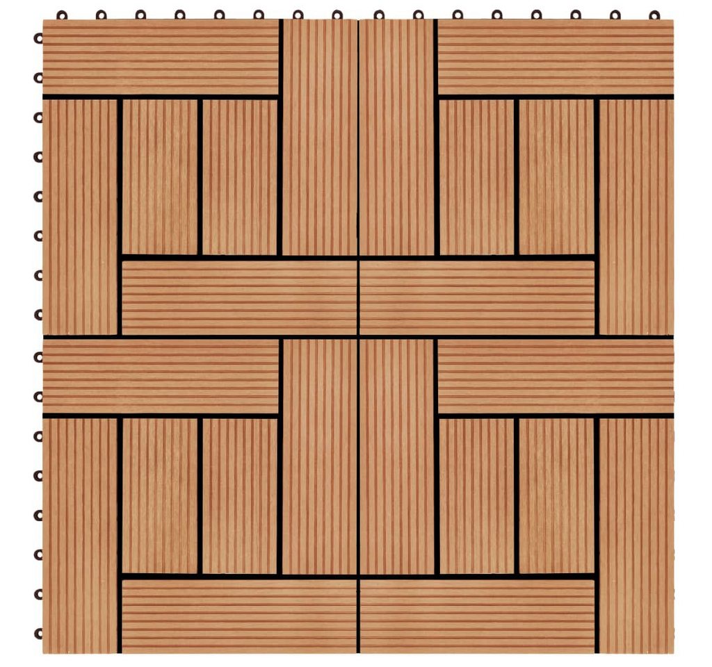 Teppichboden Terrassenfliesen 11 Stück WPC 30 x 30 cm 1 qm Teakholzfarbe, vidaXL von vidaXL