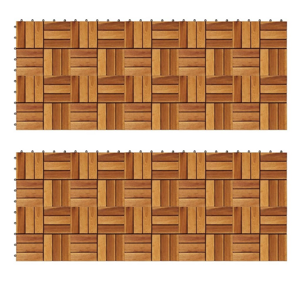 Teppichboden Terrassenfliesen 20 Stk. 30x30 cm Akazienholz, vidaXL, Höhe: 240 mm von vidaXL