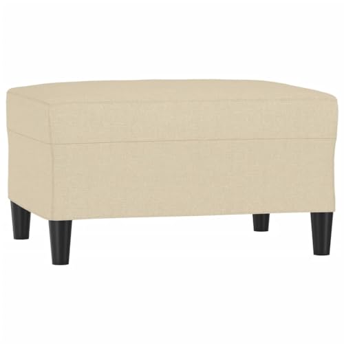 vidaXL Fußhocker, Sitzhocker Sitzbank mit Holzrahmen, Polsterhocker Hocker für Wohnzimmer, Fußbank Fußstütze Fußablage, Modern, Creme Stoff von vidaXL