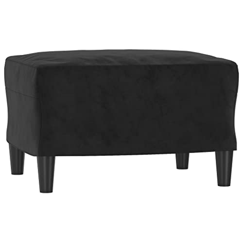 vidaXL Fußhocker, Sitzhocker Sitzbank mit Holzrahmen, Polsterhocker Hocker für Wohnzimmer, Fußbank Fußstütze Fußablage, Modern, Schwarz Samt von vidaXL