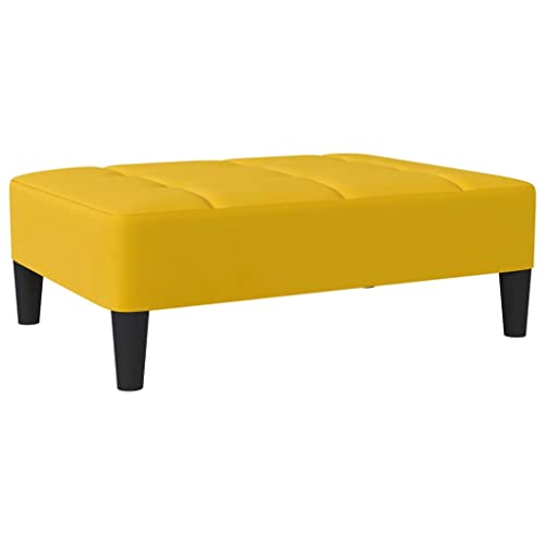 vidaXL Fußhocker, Sitzhocker Sitzbank mit gepolstertem Sitz, Polsterhocker Hocker für Wohnzimmer, Fußbank Fußablage, Modern, Gelb Samt von vidaXL