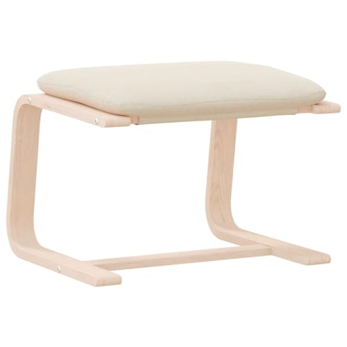 vidaXL Fußhocker Sitzhocker Polsterhocker Fußschemel Hocker Schemel Sitzbank Fußbank Fußstütze Fußablage Wohnzimmer Creme 51x41x40cm Stoff von vidaXL