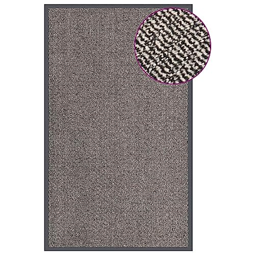 vidaXL Fußmatte Getuftet Türmatte Schmutzfangmatte Fußabtreter Schmutzmatte Sauberlaufmatte Türvorleger Teppich Matte Hellbraun 90x150cm von vidaXL