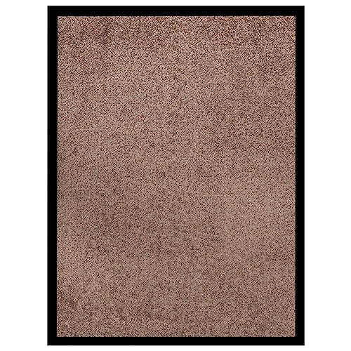 vidaXL Fußmatte Schmutzfangmatte Türmatte Schmutzmatte Sauberlaufmatte Fußabtreter Türvorleger Schmutzfangläufer Teppich Matte Braun 60x80cm von vidaXL