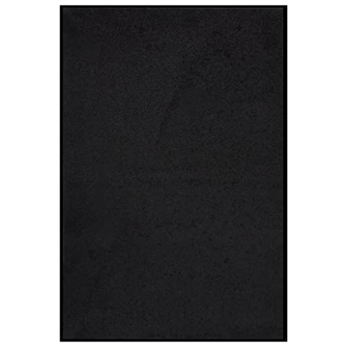 vidaXL Fußmatte Schmutzfangmatte Türmatte Schmutzmatte Sauberlaufmatte Fußabtreter Türvorleger Schmutzfangläufer Teppich Matte Schwarz 80x120cm von vidaXL