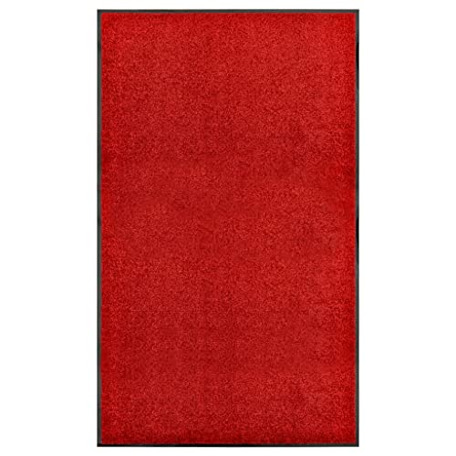 vidaXL Fußmatte Waschbar Rot 90x150 cm von vidaXL