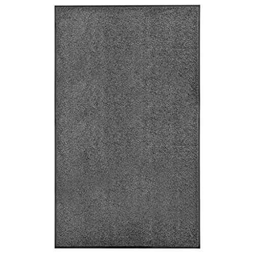 vidaXL Fußmatte Waschbar Schmutzfangmatte Türmatte Fußabtreter Schmutzmatte Schmutzfangläufer Sauberlaufmatte Innen Außen Anthrazit 90x150cm von vidaXL