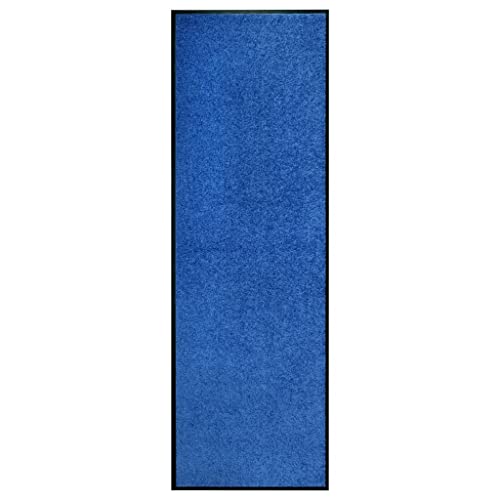 vidaXL Fußmatte Waschbar Schmutzfangmatte Türmatte Fußabtreter Schmutzmatte Schmutzfangläufer Sauberlaufmatte Innen Außen Blau 60x180cm von vidaXL