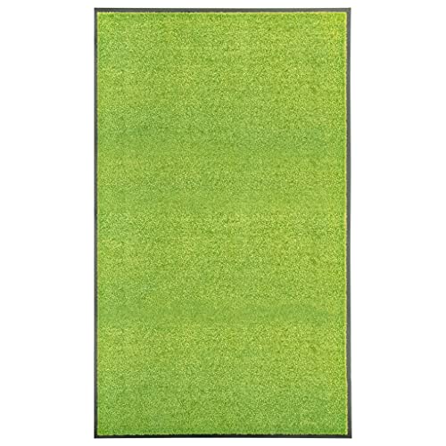 vidaXL Fußmatte Waschbar Schmutzfangmatte Türmatte Fußabtreter Schmutzmatte Schmutzfangläufer Sauberlaufmatte Innen Außen Grün 90x150cm von vidaXL